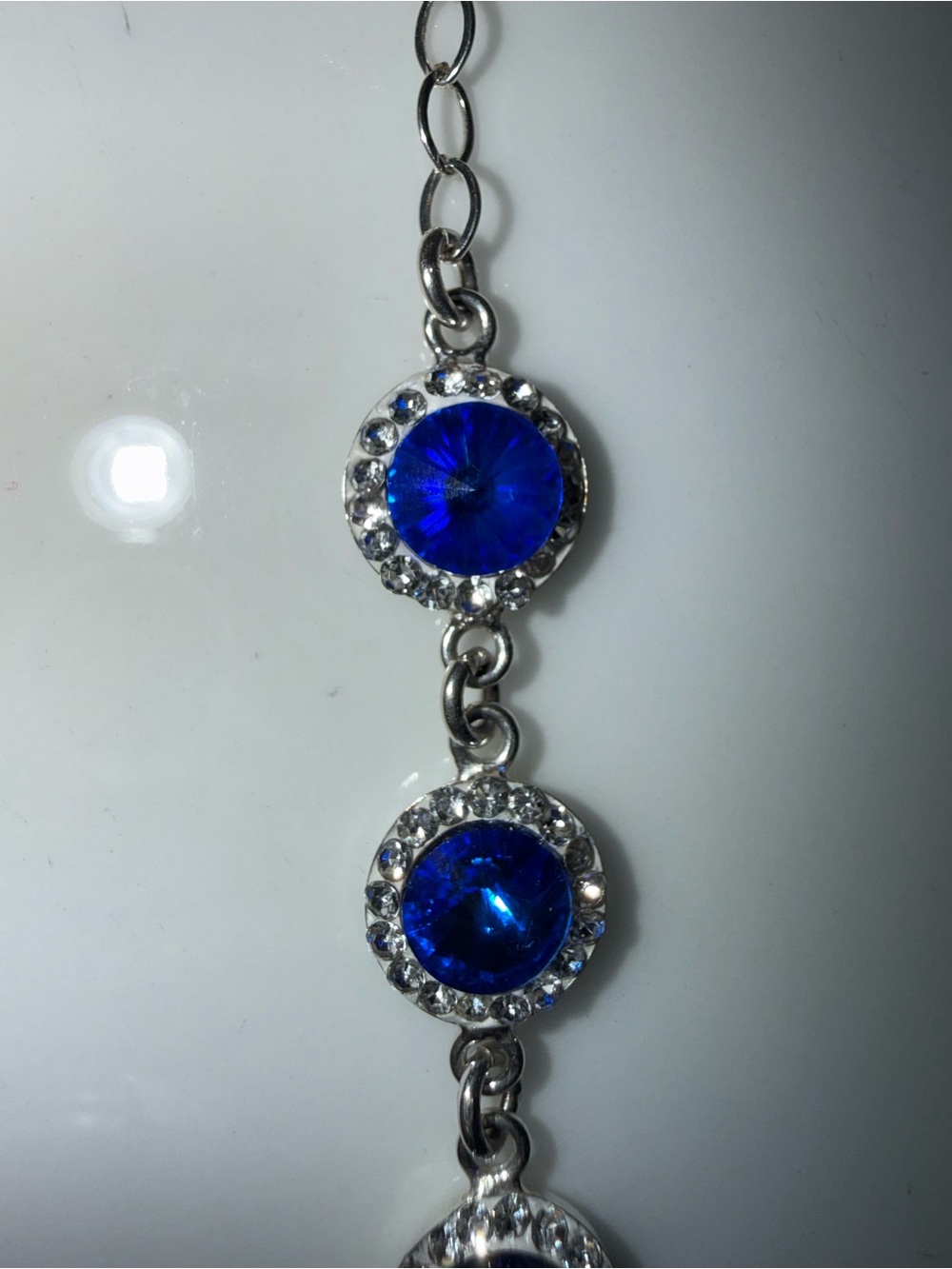 Silver .925 Bracelet with blue and white zircons - Picture 2 of 4